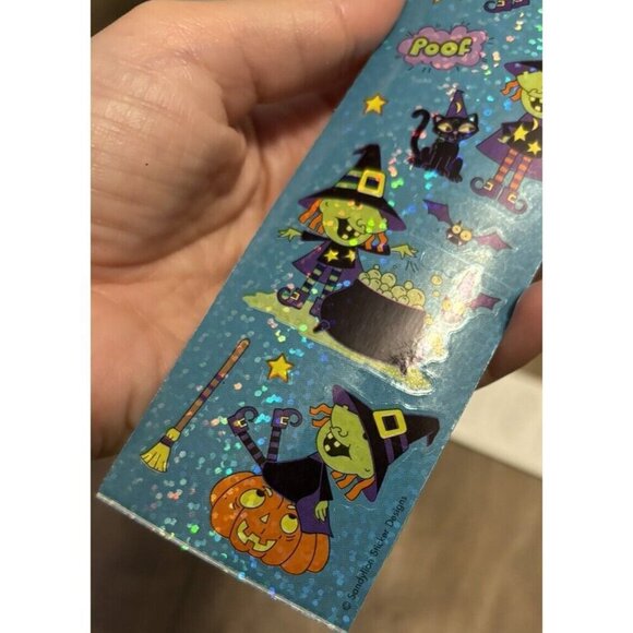 SandyLion Stickers Prismatic Halloween Witch Pumpkin Cauldron Broom - Picture 3 of 6